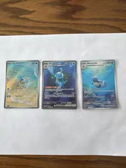 Pokemon Squirtle, Wartortle, and Blastoise Set Scarlet & Violet 151 NM - Image 1