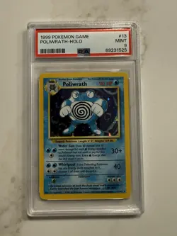 1999 Poliwrath Base Set Unlimited Holo Rare Pokemon TCG HP PSA 9 - Image 1