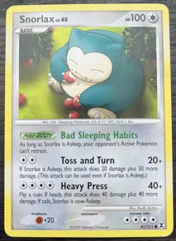 Snorlax 81/111 Pokemon TCG Platinum Rising Rivals Common Lightly Played LP - Image 1