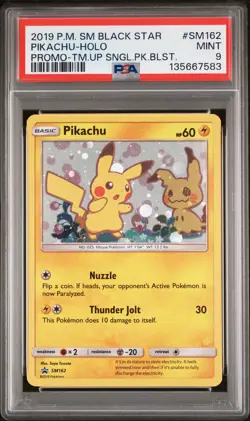 2019 POKEMON SM BLACK STAR PROMO TEAM UP SINGLE PACK BLISTERS PIKACHU-HOLO PSA 9 - Image 1