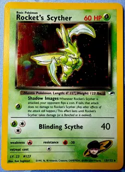 Rocket's Scyther HOLO 13/132 Gym Heroes VINTAGE 2000 Pokemon TCG - Image 1