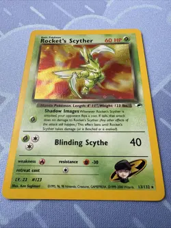 Rocket's Scyther HOLO 13/132 Gym Heroes VINTAGE 2000 Pokemon TCG - Image 3