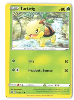 Pokemon MISCUT ERROR Turtwig 006/172 SWSH09: Brilliant Stars LP Normal - Image 1