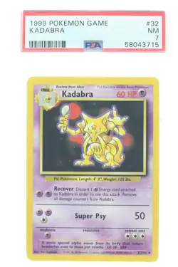 PSA 7 NEAR MINT 1999 Pokemon Game Base #32 Kadabra !!! - Image 1
