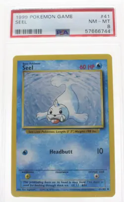 PSA 8 NEAR MINT MINT 1999 Pokemon Game Base #41 Seel !!! - Image 1