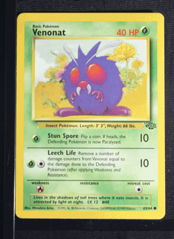 PSA 8 NEAR MINT MINT 1999 Pokemon Jungle 63 Venonat !!! - Image 3