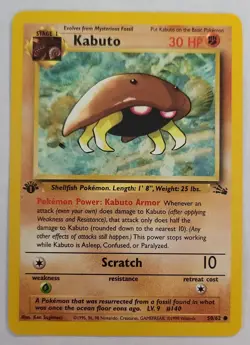 Pokemon KABUTO 50/62 1st Edition Fossil - Light Play 🍒 - Image 2