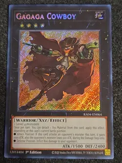 1x Gagaga Cowboy 1st Edition Secret Rare RA04-EN064 Yu-Gi-Oh! - Image 1