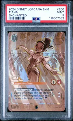 2024 DISNEY LORCANA EN 6-AZURITE SEA ENCHANTED TIANA - RESTAURANT OWNER PSA 9 - Image 1