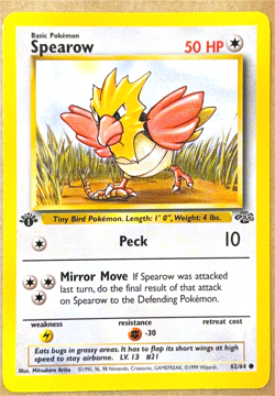 Spearow 1st Edition Jungle 62/64 Common WOTC Vintage Pokemon - Image 1