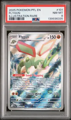 2025 POKEMON PFL EN-PHANTASMAL FLAMES ILLUSTRATION RARE #101 FLYGON PSA 8 - Image 1