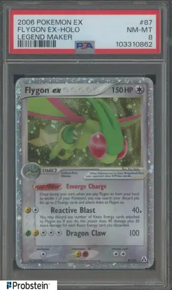 2006 Pokemon EX Legend Maker #87 Flygon EX Holo PSA 8 NM-MT - Image 1