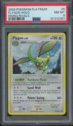 2009 Pokemon Platinum Rising Rivals Holo #5 Flygon PSA 8 - Image 1