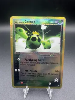 Pokemon Card - Team Aqua's Cacnea Team Magma vs Team Aqua 24/95 Reverse Holo DMG - Image 1