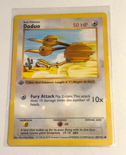 Pokemon Card Doduo Shadowless 1st Edition Base Set Common 48/102 - Image 1