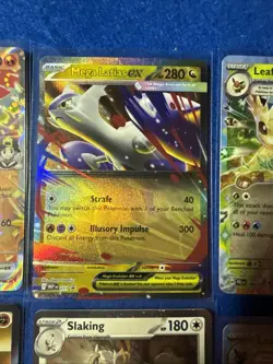 Pokemon Card Lot Of 12 English Near Mint Leafeon Mewtwo Wiggletuff Slaking Mega - Image 4