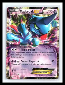💥 Pokemon 2014 TCG Toxicroak EX Flashfire Holo XY Rare Card 41/106 - Image 1