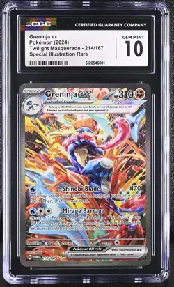 Pokemon Twilight Masquerade Greninja EX 214/167 CGC Gem Mint 10 💎 - Image 1