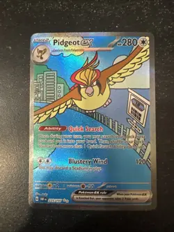 Pokemon Pidgeot ex 225/197 SV03 Obsidian Flames IR Holo CardPokemon - Image 1