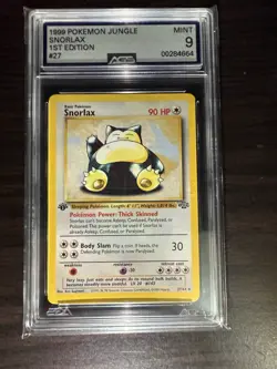 Pokemon 1999 1st Edition Jungle Snorlax #27 Non Holo AGS Mint 9 - Image 1