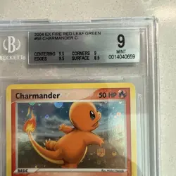2004 Pokemon Fire Red Leaf Green #58 CHARMANDER REVERSE FOIL BGS 9 (9.5 Subs) - Image 3