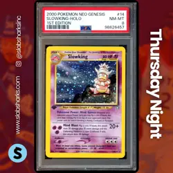 2000 POKEMON NEO GENESIS 1ST EDITION #14/111 SLOWKING HOLO PSA 8 - Image 1