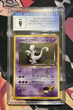 1999 Pokemon Japanese Gym 2 Holo Rocket's Mewtwo #150 CGC 9 PSA MINT - Image 1