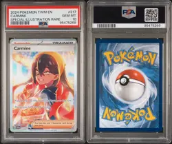 2024 Pokemon TWM Carmine 217/167 Special Illustration Rare PSA 10 Gem Mint - Image 4