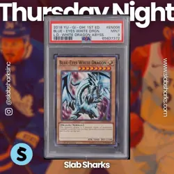 2018 YU-GI-OH L.D. WHITE DRAGON ABYSS #EN006 BLUE-EYES WHITE DRAGON 1ST ED PSA 9 - Image 1