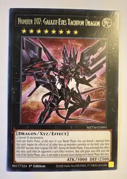Number 107: Galaxy-Eyes Tachyon Dragon 1st Edition Rare MZTM-EN091 Yu-Gi-Oh! - Image 1