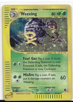 Weezing - 32/165 - Holo Rare Expedition Base Set - Pokemon Card - MP - Image 1