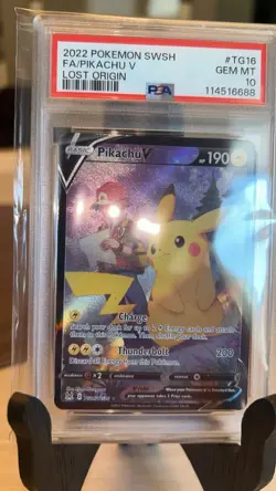 2022 Pokemon Sword & Shield Lost Origin Pikachu V #TG16 Full Art PSA 10 - Image 4