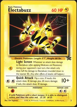 Pokemon Card Electabuzz WoTC Black Star Promo 2 WB Gold Stamp The First Movie - Image 1