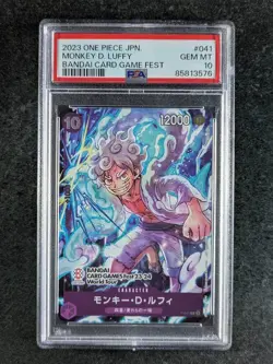 2023 One Piece MONKEY D. LUFFY P-041 Bandai Card Game Fest 23-24 JPN PSA 10 - Image 1