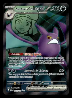 Team Rocket's Crobat ex 217/182 Ultra Rare Destined Rivals Pokemon Card - Image 1