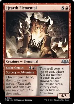 X 1 Hearth Elemental NM-M WOE 136 MTG Magic The Gathering - Image 1