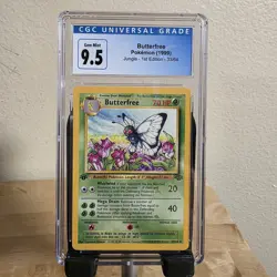 Butterfree 33/64 1st Edition Pokemon Jungle CGC Gem Mint 10 CGC 9.5 Blue Label - Image 1