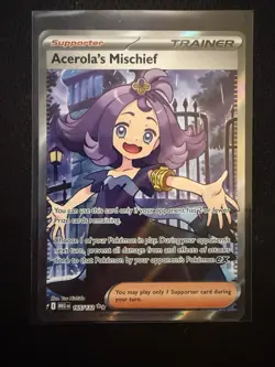 Pokemon TCG Acerola's Mischief Full Art Ultra Rare NM Condition - Image 1