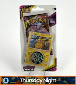 POKEMON SUN & MOON UNIFIED MINDS PIKACHU PROMO SEALED BOOSTER HANGER PACK - Image 1