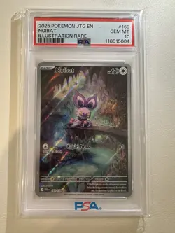 2025 Pokemon JTG EN Noibat Illustration Rare PSA 10 Gem Mint #169 - Image 1