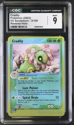CGC 9 MINT Cradily 2003 EX Sandstorm 3/100 Reverse Holo Pokemon Card - Image 1
