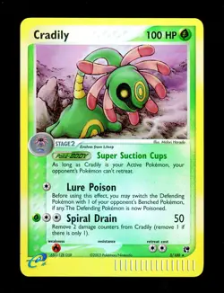 2003 Pokemon CRADILY Ex Sandstorm REVERSE HOLO Foil RARE e-Reader Card 3/100 NM+ - Image 2