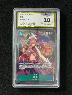 2024 Bandai One Piece S-Chinese OP02-036 SR Nami Alt Art Super Rare PGS 10 LU57 - Image 1