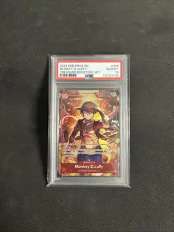 One Piece Monkey D. Luffy ST10-006 Treasure Booster Set Promo PSA 10 - Image 2