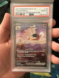 Pokemon TCG Charizard EX 199/165 PSA 10 Special Illustration - Image 1
