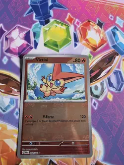 Pokemon TCG Victini 012/086 Black Bolt Master Ball Pattern Reverse Holo Rare - Image 1