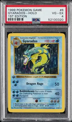 1999 POKEMON BASE SET 1ST EDITION #6 GYARADOS-HOLO PSA 4 - Image 1
