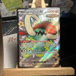 Great Tusk ex 072 Paldean Fates Black Star Promo Full Art Holo Pokemon TCG MINT - Image 1