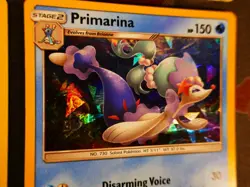 LP Pokemon POPPLIO+BRIONNE+PRIMARINA Cosmos/Cracked-Ice/Web HOLO Card Sun Moon - Image 4