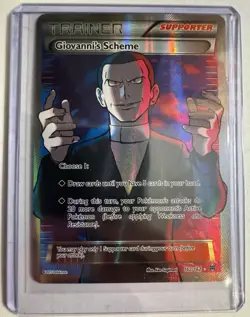 Giovanni’s Scheme 162/162 Breakthrough Full Art Ultra Rare Holo Pokemon Card - Image 1
